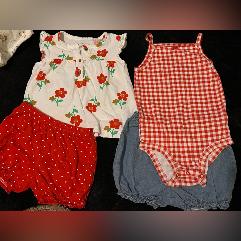 3/$15❣️BUNDLE Baby Girls Red Summer Outfits; 18 months